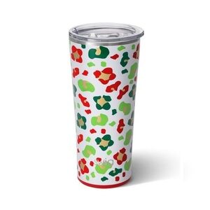 Swig Life Jingle Jungle Holiday Leopard 22 Oz tumbler Christmas red green